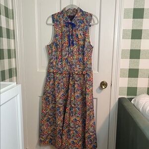 NWT J. Crew Liberty Fabric Multicolor Floral Midi Dress Size 12